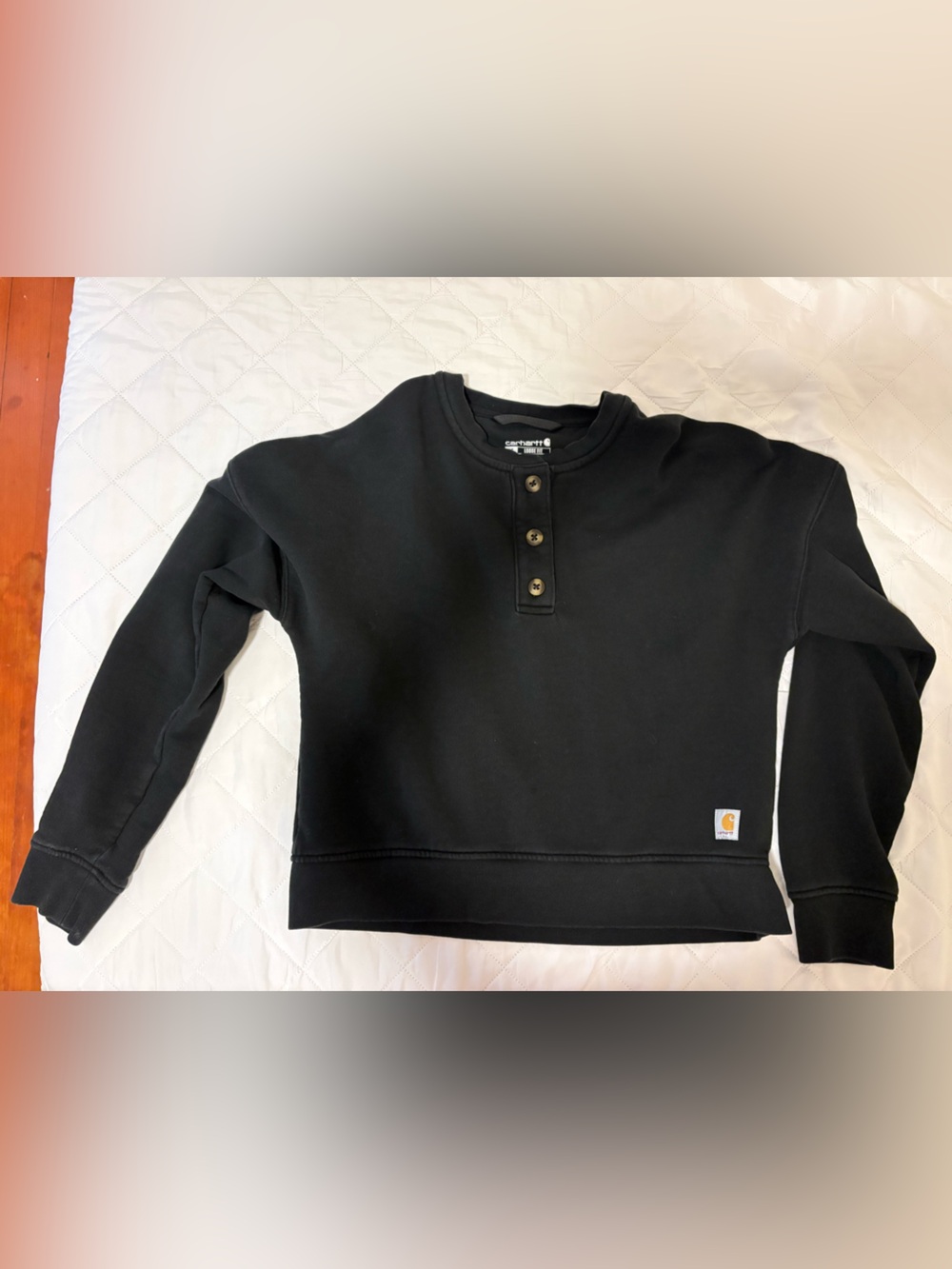 Carhartt Black womens Crewneck Henley Pullover